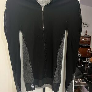 FP Movement by Free People Black and Gray zip up with finger holes medium